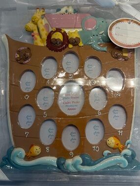 Noah’s Ark Baby’s First Year Photo Frame | 12-Month Keepsake | New in Box
